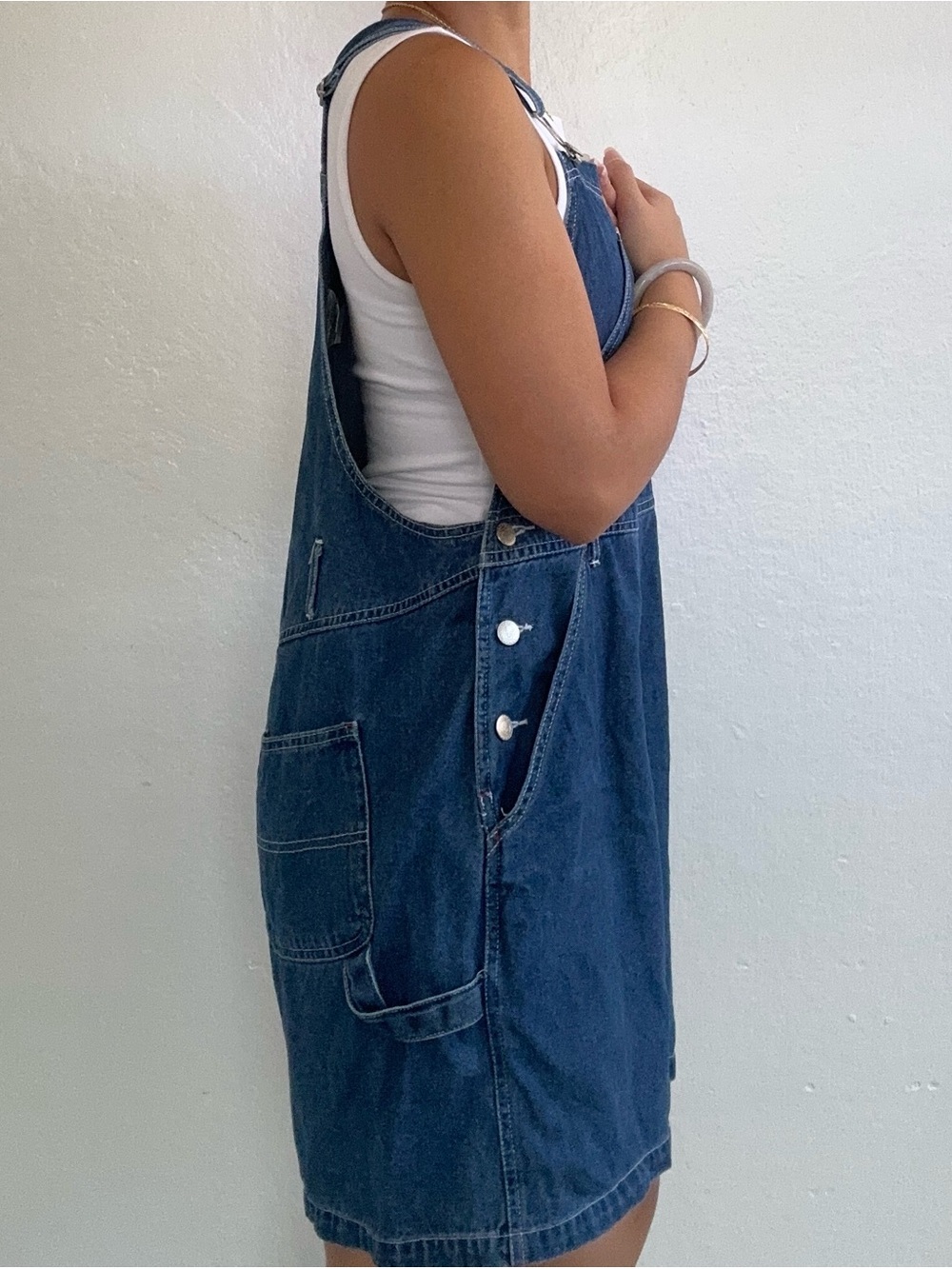 VINTAGE LOONEY TUNES TWEETY DENIM SHORTALL - Picture 3 of 7